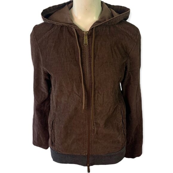 DOLCE & GABBANA CORDUROY JACKET BROWN JACKET HOODIE MADE IN ITALY  UNISEX MEDIUM - Picture 1 of 8